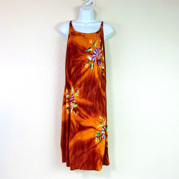 Pineapple Moon Tropical Crinkle Beach Dress OS - Picture 1 of 6